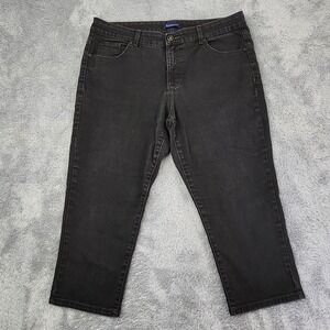 Bandolino Jeans Women 16 Black Tatyana Capri DB21509-BKRN Stretch Denim Crops